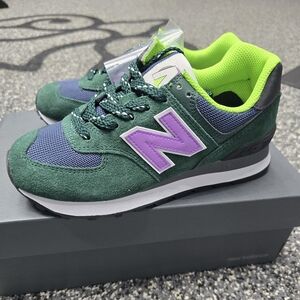 New Balance Green and Purple Sneakers
